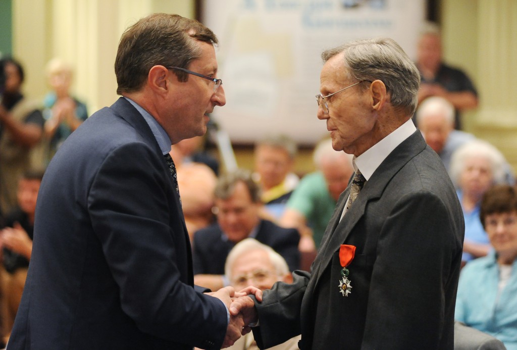 Thomas Creekmore presented the Legion of Honor by Denis Barbet, consul general of France in Atlanta, GA