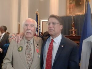 (l-r) Jesse Bowman, Pat McCrory, NC Governor